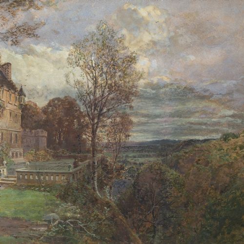 fig 3. John Smart RSA RSW, The Grounds Of A Scottish Baronial Mansion - Watercolour