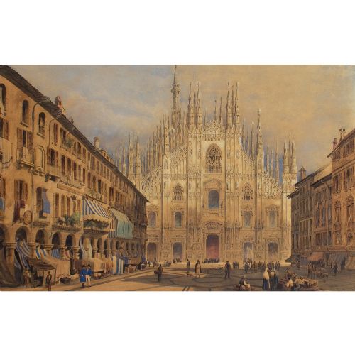 fig 4. Joseph Josiah Dodd, Duomo Di Milano - Large Antique Watercolour