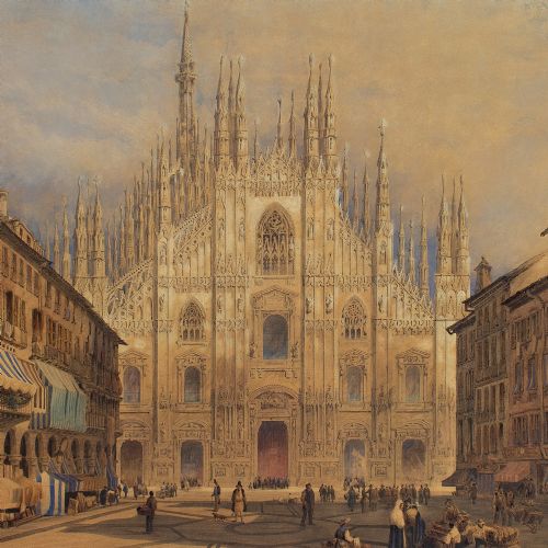 fig 1. Joseph Josiah Dodd, Duomo Di Milano - Large Antique Watercolour