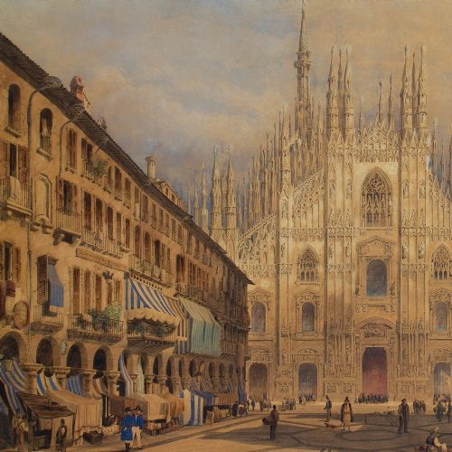 fig 2. Joseph Josiah Dodd, Duomo Di Milano - Large Antique Watercolour