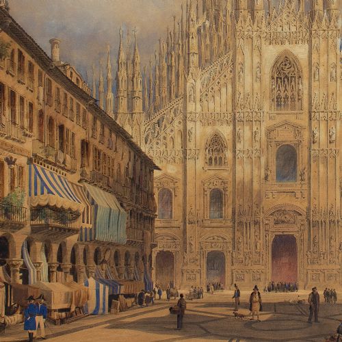 fig 3. Joseph Josiah Dodd, Duomo Di Milano - Large Antique Watercolour