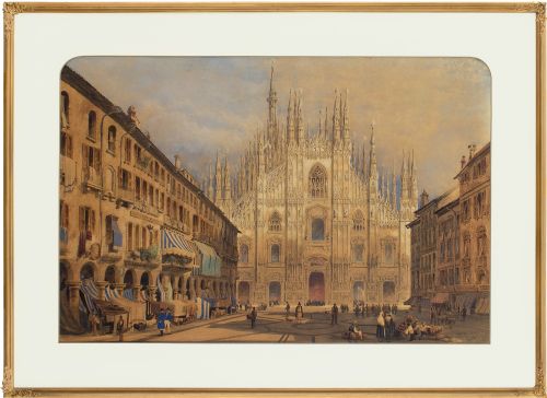 Joseph Josiah Dodd, Duomo Di Milano - Large Antique Watercolour