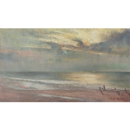 fig 1. Carlo Van Her, Fin De Jour, Mariakerke, Flanders - Oil Painting