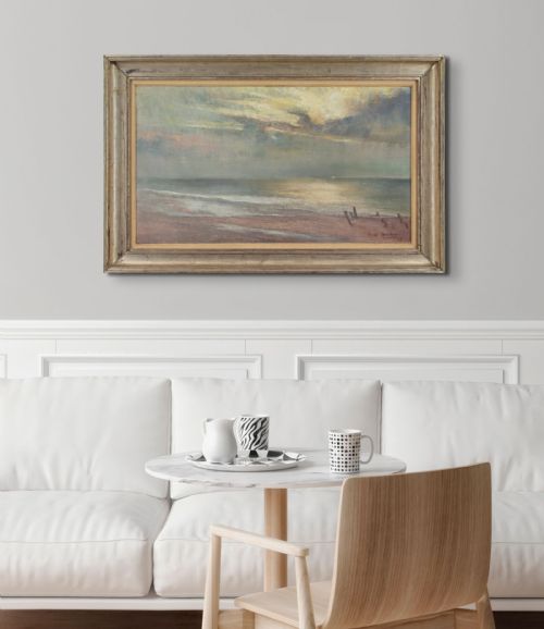 fig 3. Carlo Van Her, Fin De Jour, Mariakerke, Flanders - Oil Painting