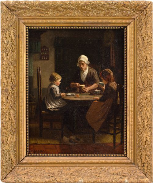 David Adolf Constant Artz (After), Midday Meal - Antique Oil Painting