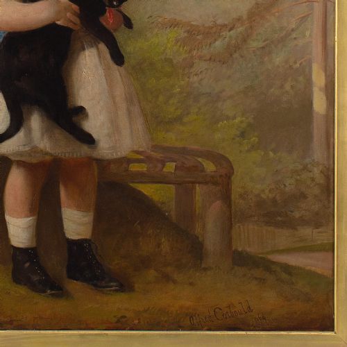 fig 8. Alfred Hitchens Corbould, Portrait Of Lucy Wickham - Large Antique Oil Painting