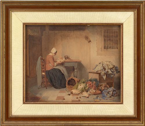 Johannes Engel Masurel, the Kitchen Princess - Antique Watercolour