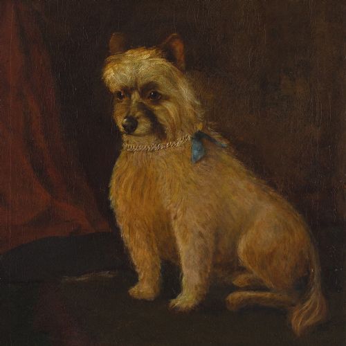 fig 1. James Coutts Michie ARSA, Portrait Of A Terrier - Antique Oil Painting
