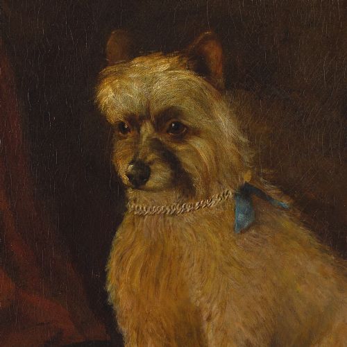 fig 2. James Coutts Michie ARSA, Portrait Of A Terrier - Antique Oil Painting