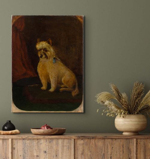 fig 3. James Coutts Michie ARSA, Portrait Of A Terrier - Antique Oil Painting