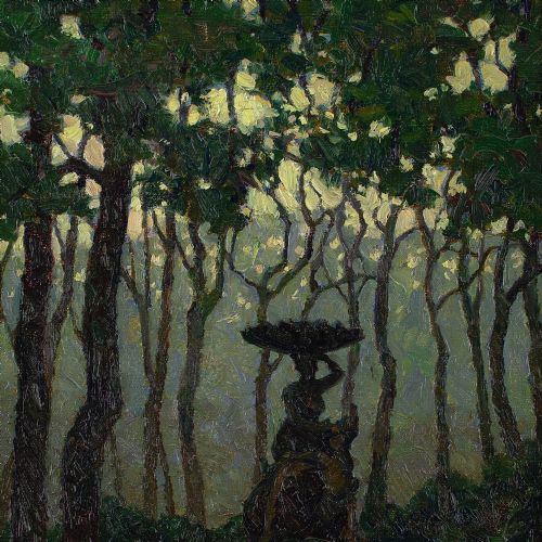 fig 1. Karl Weickgenannt, Evening At The Galatea Fountain - Oil Painting