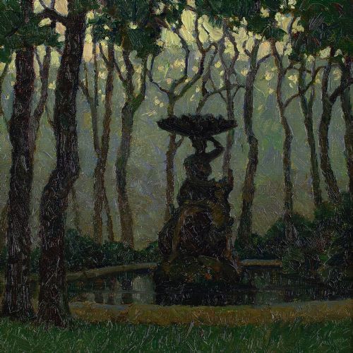 fig 2. Karl Weickgenannt, Evening At The Galatea Fountain - Oil Painting
