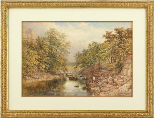 James George Philp, on the Derwent, Derbyshire - Antique Watercolour