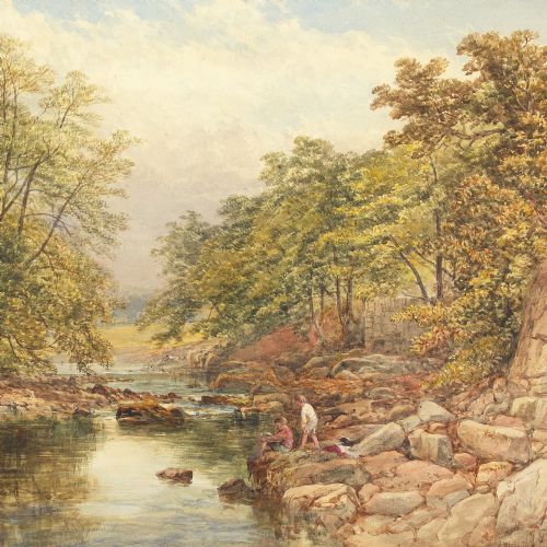 fig 2. James George Philp, On The Derwent, Derbyshire - Antique Watercolour