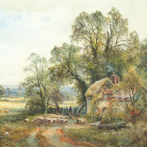 fig 2. Henry John Kinnaird, A Sussex Lane - Antique Watercolour