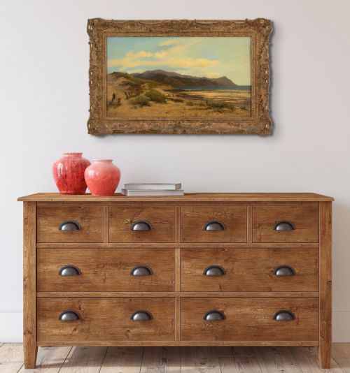 fig 2. Benjamin Williams Leader RA, Study Of Conway Bay And The Carnarvonshire Coast - Antique Oil Painting