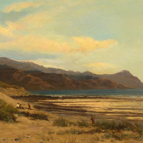 fig 4. Benjamin Williams Leader RA, Study Of Conway Bay And The Carnarvonshire Coast - Antique Oil Painting