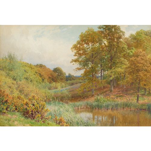 fig 2. Harold Sutton Palmer RI RBA, A Pool Near Dunsford, Surrey - Antique Watercolour 
