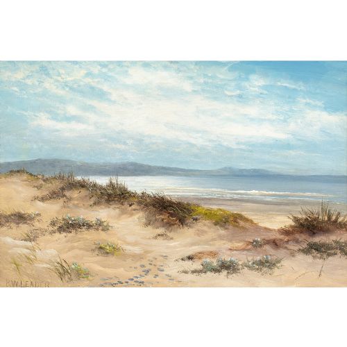 fig 2. Benjamin Williams Leader RA, Coastal View With Sand Dunes - Antique Oil Painting
