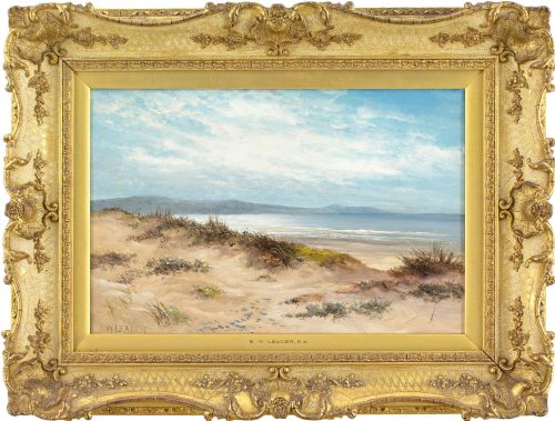 Benjamin Williams Leader Ra, Coastal View with Sand Dunes - Antique Oil Painting