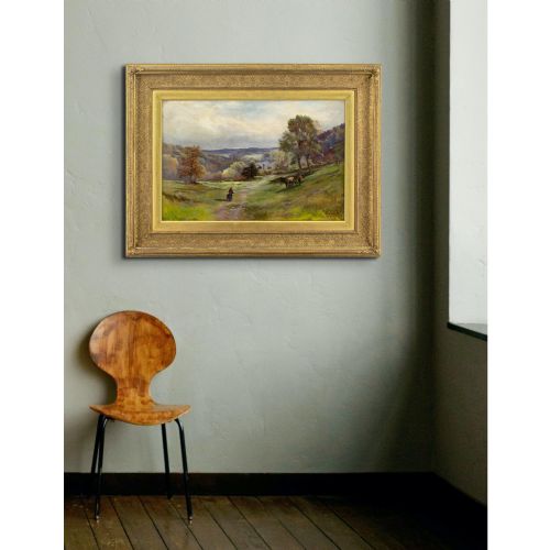 fig 4. Henry Hadfield Cubley, Matlock Bath From The Hillside - Antique Oil Painting 