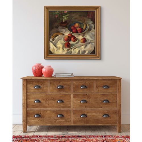 fig 2. Petr Matýsek, Still Life With Apples & Bananas - Antique Oil Painting