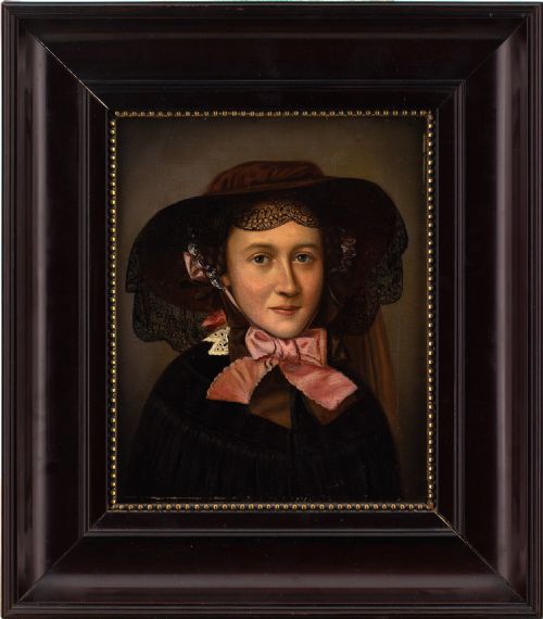Early 19th-century German School, Biedermeier Portrait of a Young Lady - Antique Oil Painting