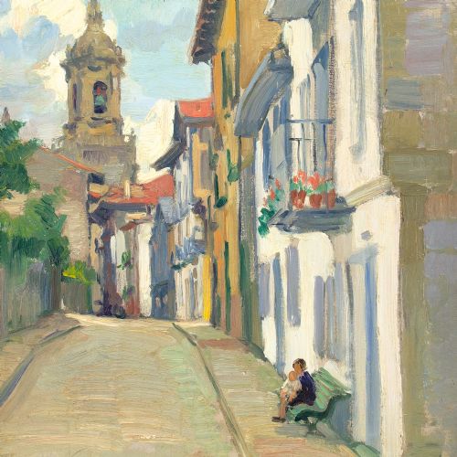 fig 1. Philippe Swyncop, Fontarabie - Oil Painting 