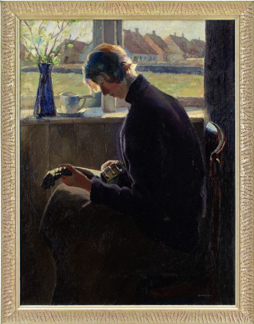 Herman Jensen, a Musician - Antique Oil Painting