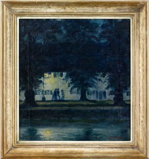 Werner Köhnlein, Nocturne with Figures - Oil Painting