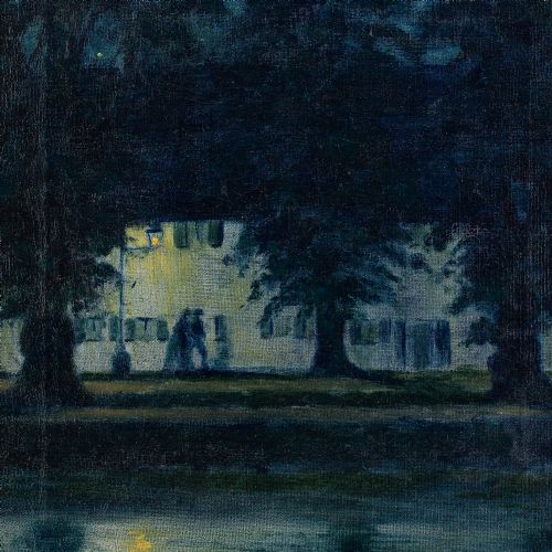 fig 3. Werner Köhnlein, Nocturne With Figures - Oil Painting