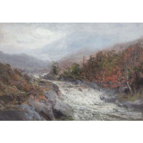 fig 4. John Falconar Slater, Misty Uplands, Northumberland - Antique Gouache on Paper