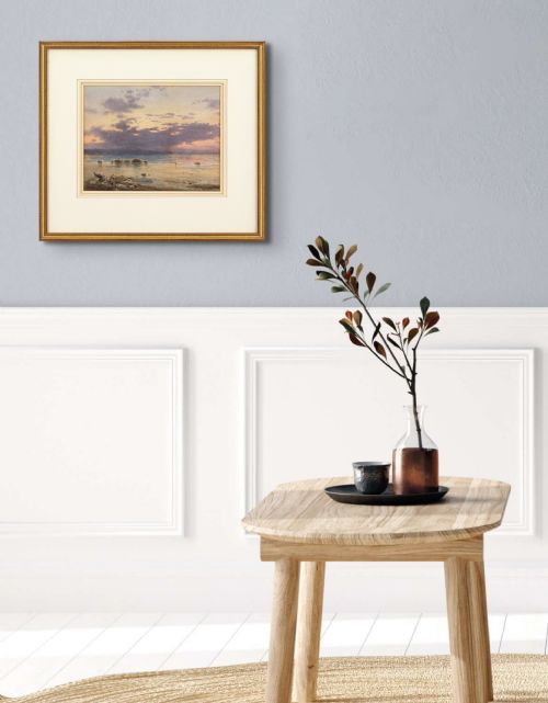 fig 2. William Stephen Coleman, Coastal Landscape With Sunset - Antique Watercolour