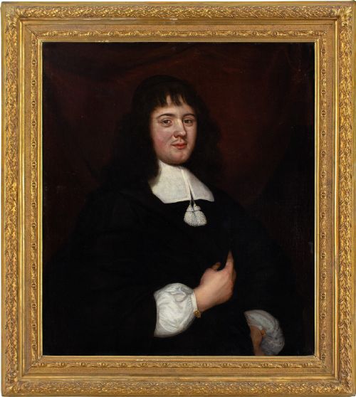 18th-century Dutch School, Portrait of a 17th-century Cleric - Antique Oil Painting