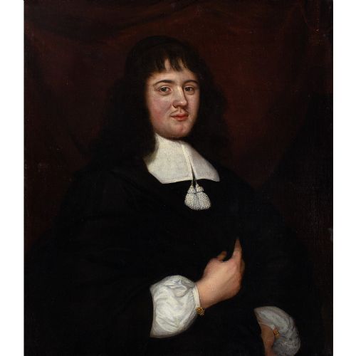 fig 1. 18th-Century Dutch School, Portrait Of A 17th-Century Cleric - Antique Oil Painting