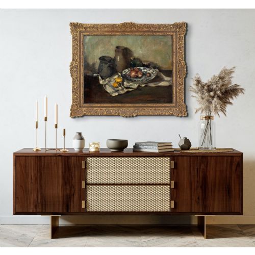 fig 2. Jan Van Looy, Still Life With Ceramics, Onions & Lemons - Oil Painting