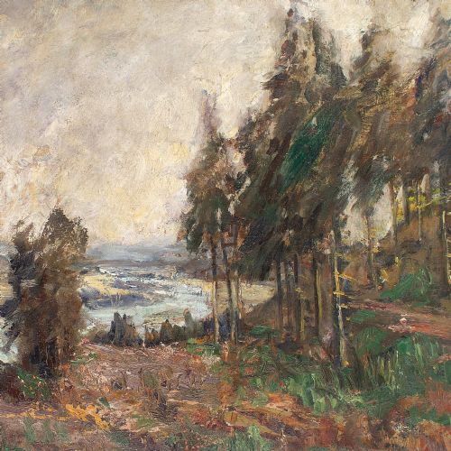 fig 2. Hans Von Heider, Isar Valley, Germany - Antique Oil Painting