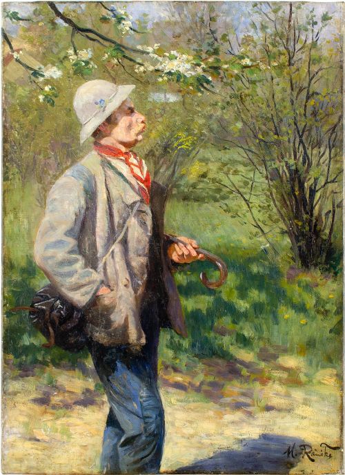 Martin Ränike, the Whistling Artist - Antique Oil Painting