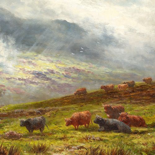 fig 4. Henry Hillingford Parker, Glen Falloch, Perthshire, Scotland - Antique Oil Painting