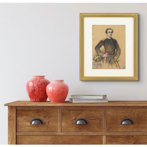 fig 2. George Bonavia, Portrait Of A Young Officer - Antique Pastel