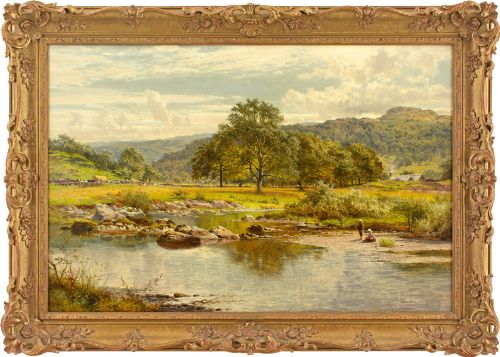 Benjamin Williams Leader Ra, on the Llugwy, Wales - Antique Oil Painting