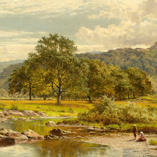 fig 3. Benjamin Williams Leader RA, On the Llugwy, Wales - Antique Oil Painting
