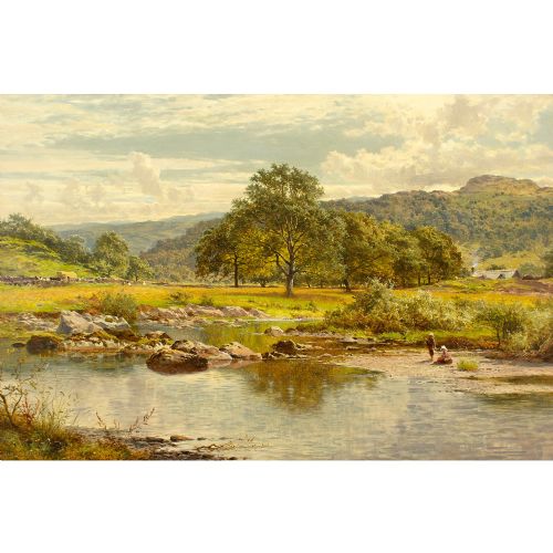 fig 4. Benjamin Williams Leader RA, On the Llugwy, Wales - Antique Oil Painting