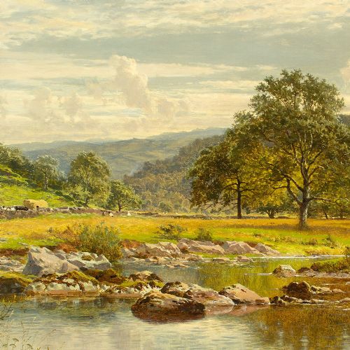 fig 5. Benjamin Williams Leader RA, On the Llugwy, Wales - Antique Oil Painting