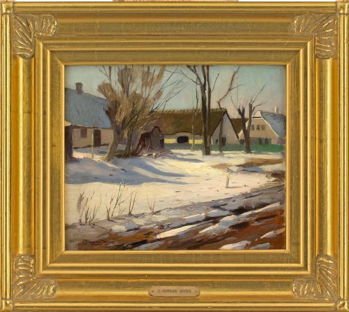 Carlo Hornung-jensen, Winter, Vigerslev, Copenhagen - Oil Painting
