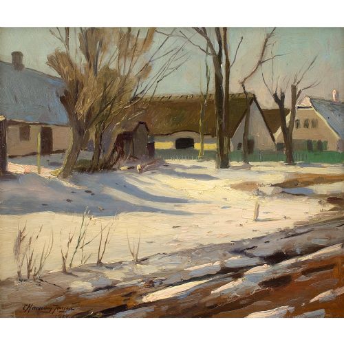 fig 1. Carlo Hornung-Jensen, Winter, Vigerslev, Copenhagen - Oil Painting