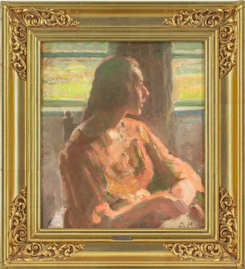Julius Paulsen, by the Window - Antique Oil Painting