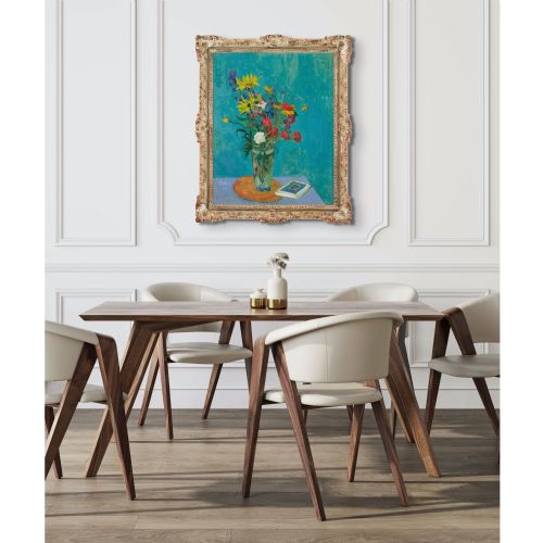 fig 1. Erik Jerken, Still Life With Flowers & Book - Oil Painting