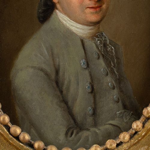 18THCENTURY DANISH SCHOOL MINIATURE PORTRAIT OF A GENTLEMAN ANTIQUE OIL PAINTING - ADDITIONAL PHOTO 2