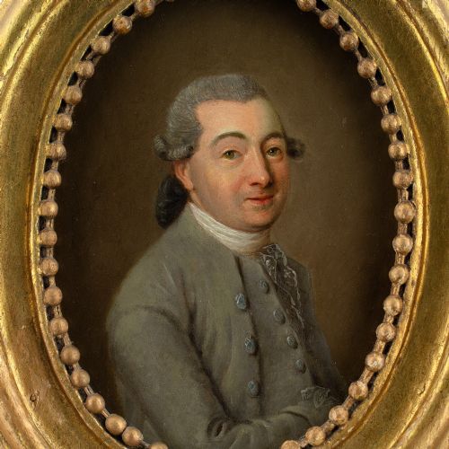 18THCENTURY DANISH SCHOOL MINIATURE PORTRAIT OF A GENTLEMAN ANTIQUE OIL PAINTING - ADDITIONAL PHOTO 3